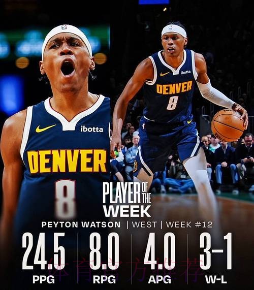 掘金本赛季第三位周最佳！沃特森场均24分8板5助，生涯首次当选